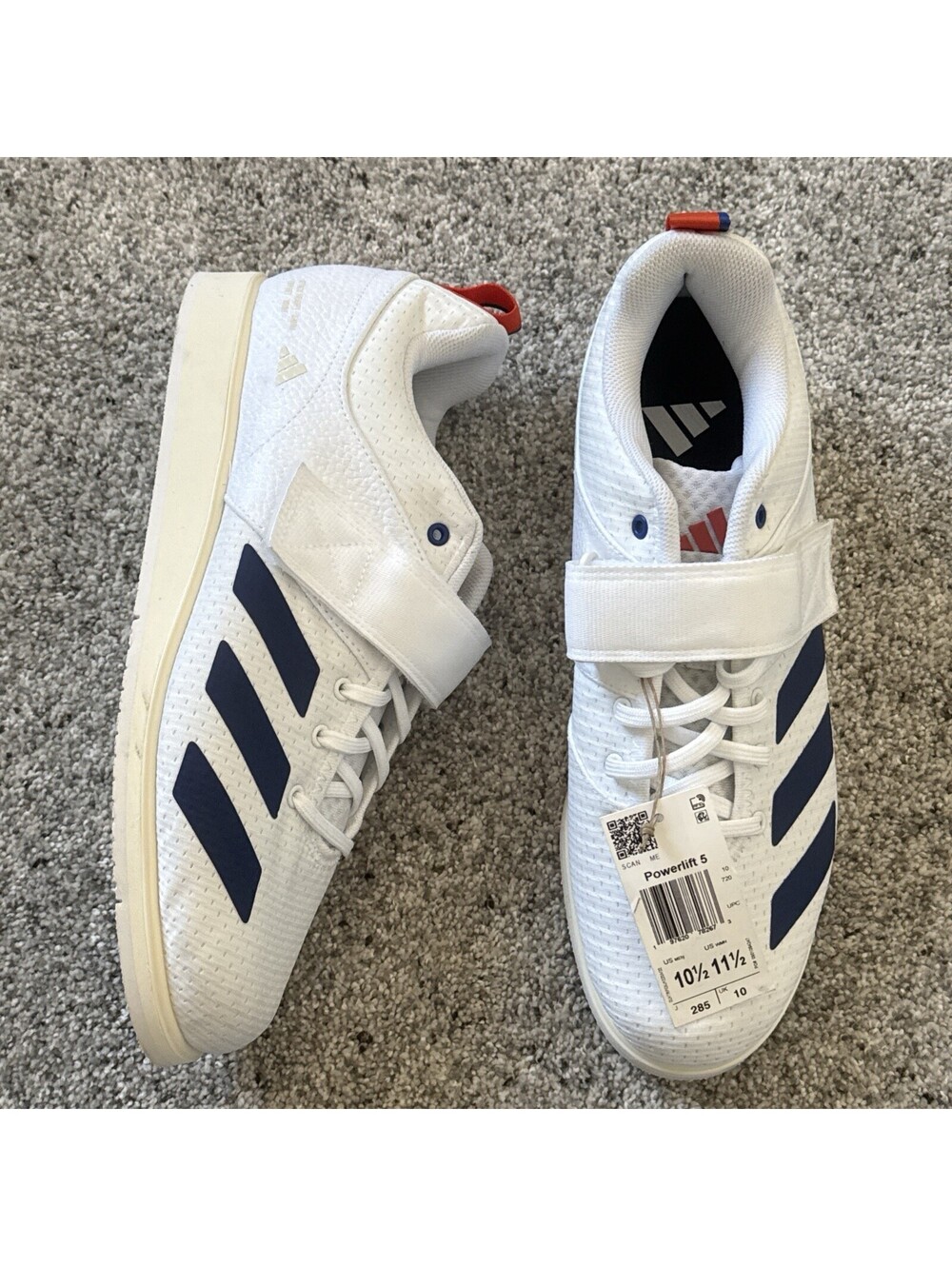 Men's Size 10.5 Adidas Powerlift 5 Weightlifting Shoes White Blue JP9878